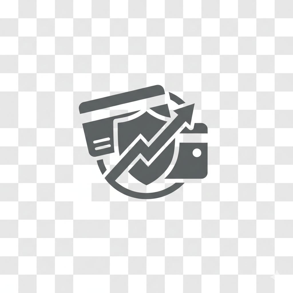 A minimalist logo for a payment gateway, flat grey color, vector style, transparent background