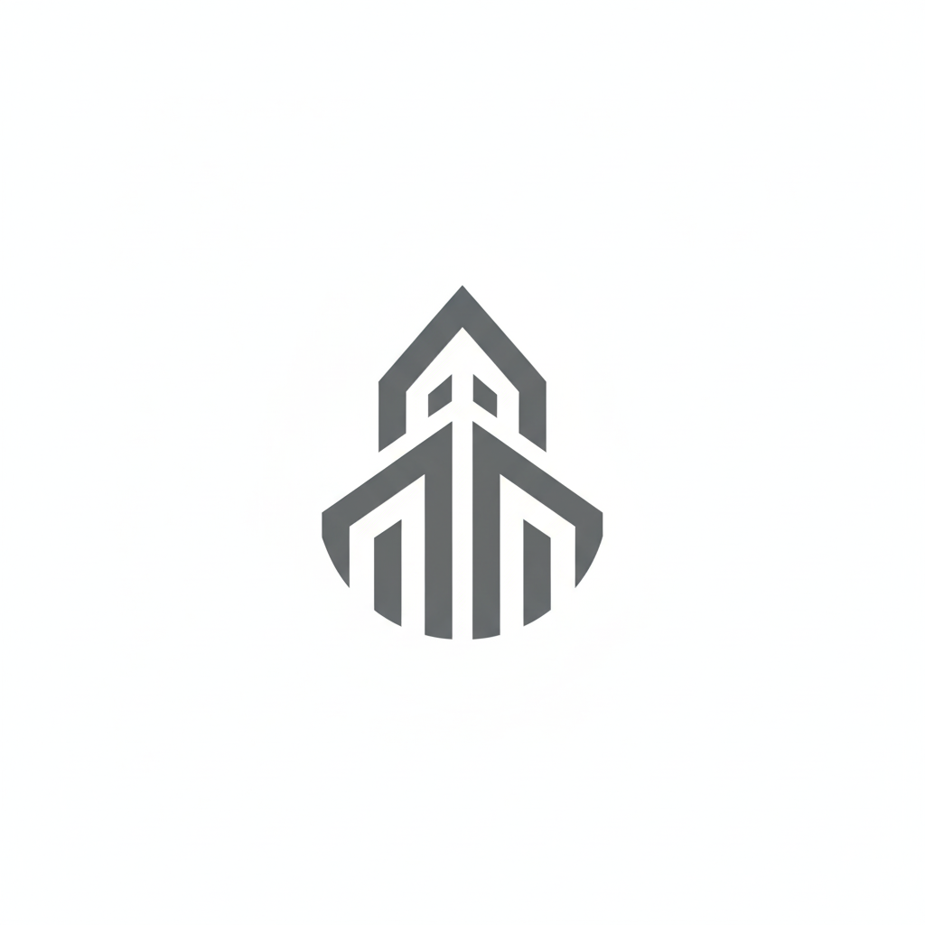 A minimalist, abstract corporate logo in flat grey color, transparent background, vector style representing a modern bank